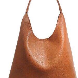 Hobo Orange Brown Bag for Women Soft Vegan Leather Slouchy Tote Shoulder Handbag
